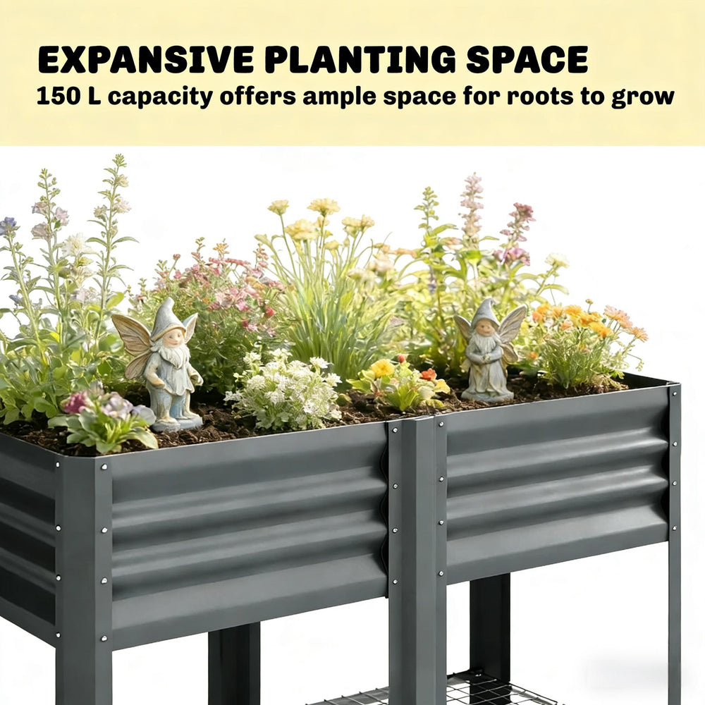 Patio Planter Box,Outdoor Elevated Planter Box,Raised Garden Bed Media 6