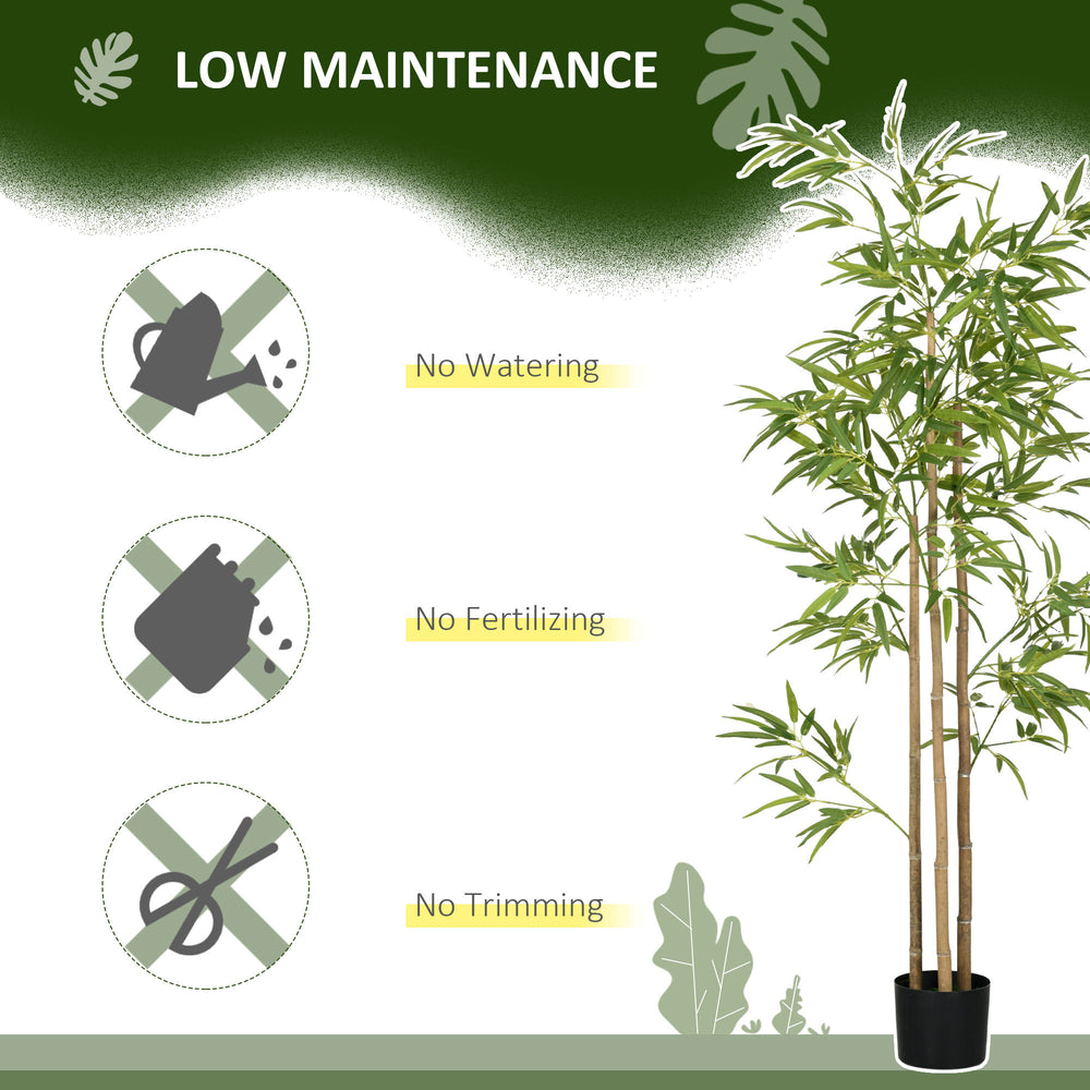 6FT Artificial Bamboo Tree, Faux Decorative Plant in Nursery Pot for Indoor Décor Media 6