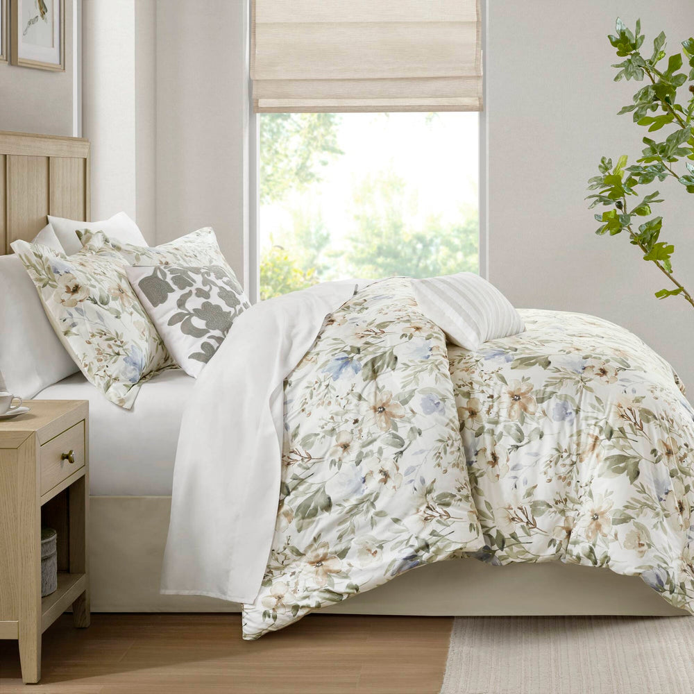 6PCS King Cotton Sateen Print Oversized Comforter Set Media 19
