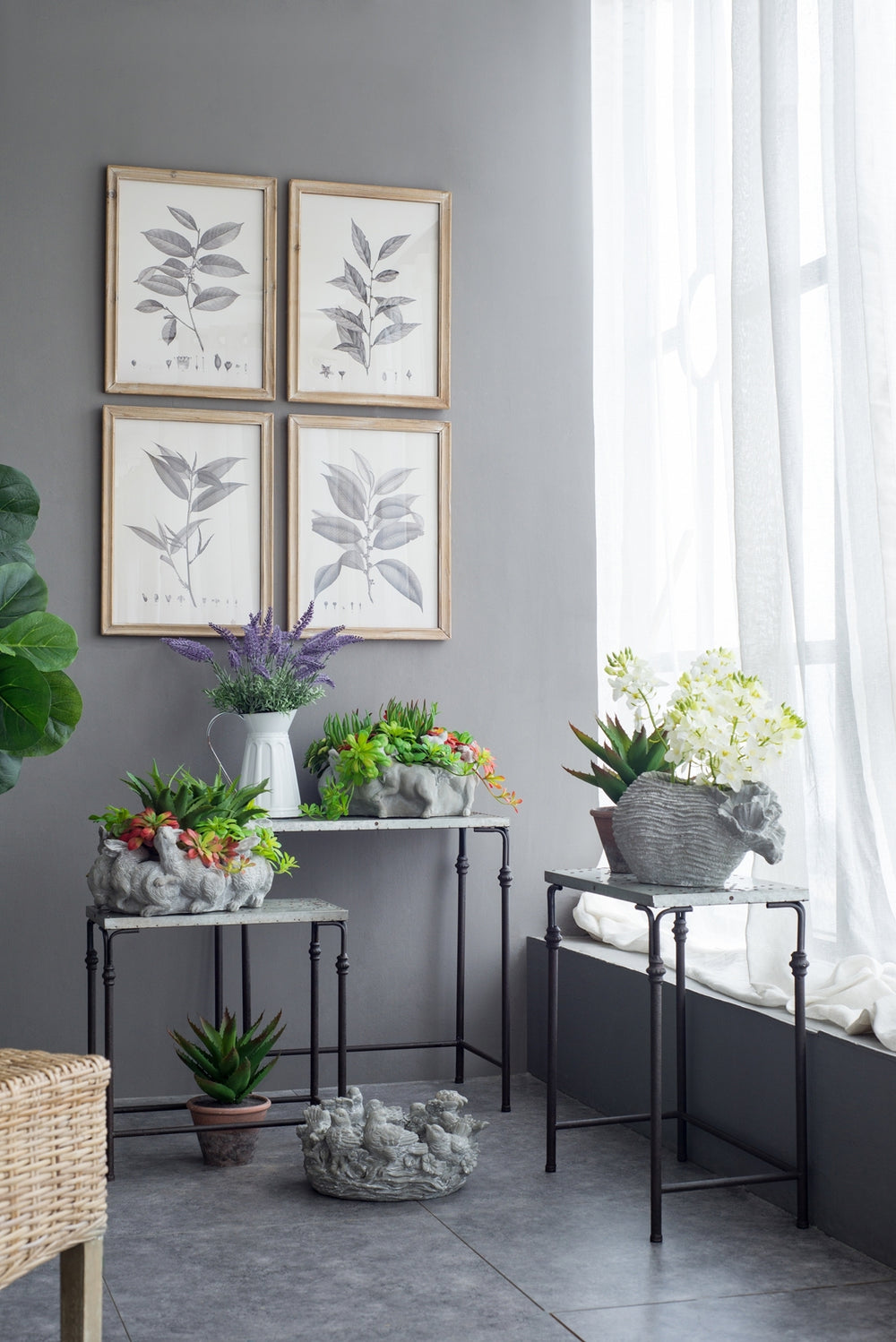 14.2x7.9x7.9' Cement Planter, Indoor Outdoor Garden Decor Media 20