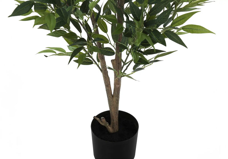 Artificial Plant, 47' Tall, Acacia Tree, Indoor, Faux, Fake, Floor, Greenery, Potted, Silk, Decorative, Green Leaves, Black Pot