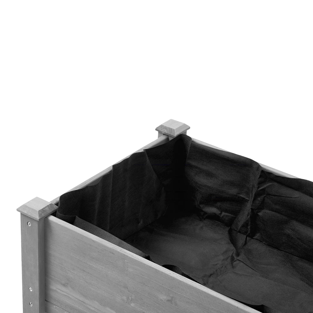 Elevated Wooden Garden Bed 48x24x30 inch with Legs, Premium Gray Solid Wood Planter Box for Outdoor Plants Flowers Fruits Vegetables Herbs Media 13