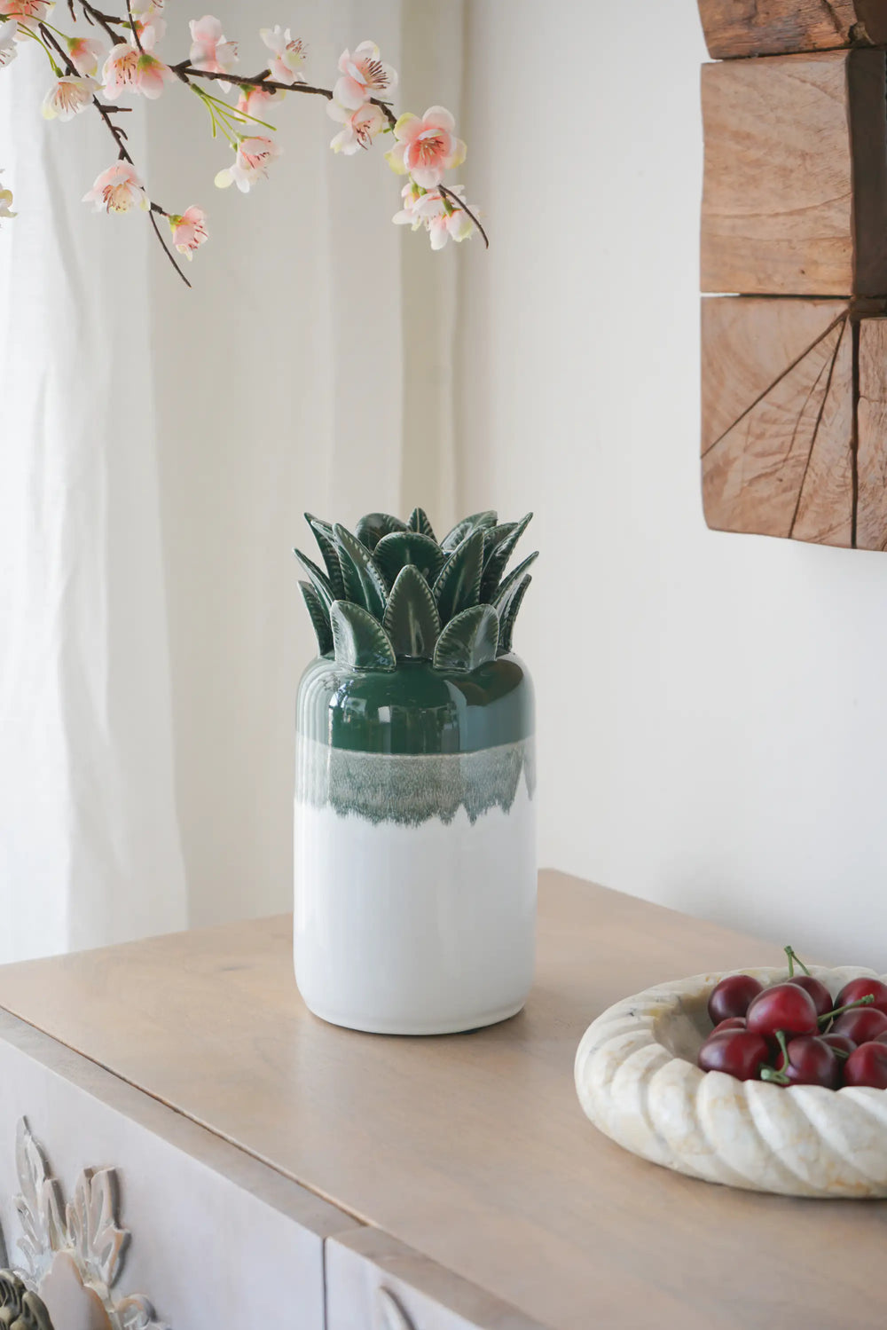 4.9x4.9x9.8' Tall Green and White Ombre Ceramic Pineapple Vase W2078P569081 Default   DTY Store Ceramic Pineapple Vase W2078P569081 Tall   DTY Store