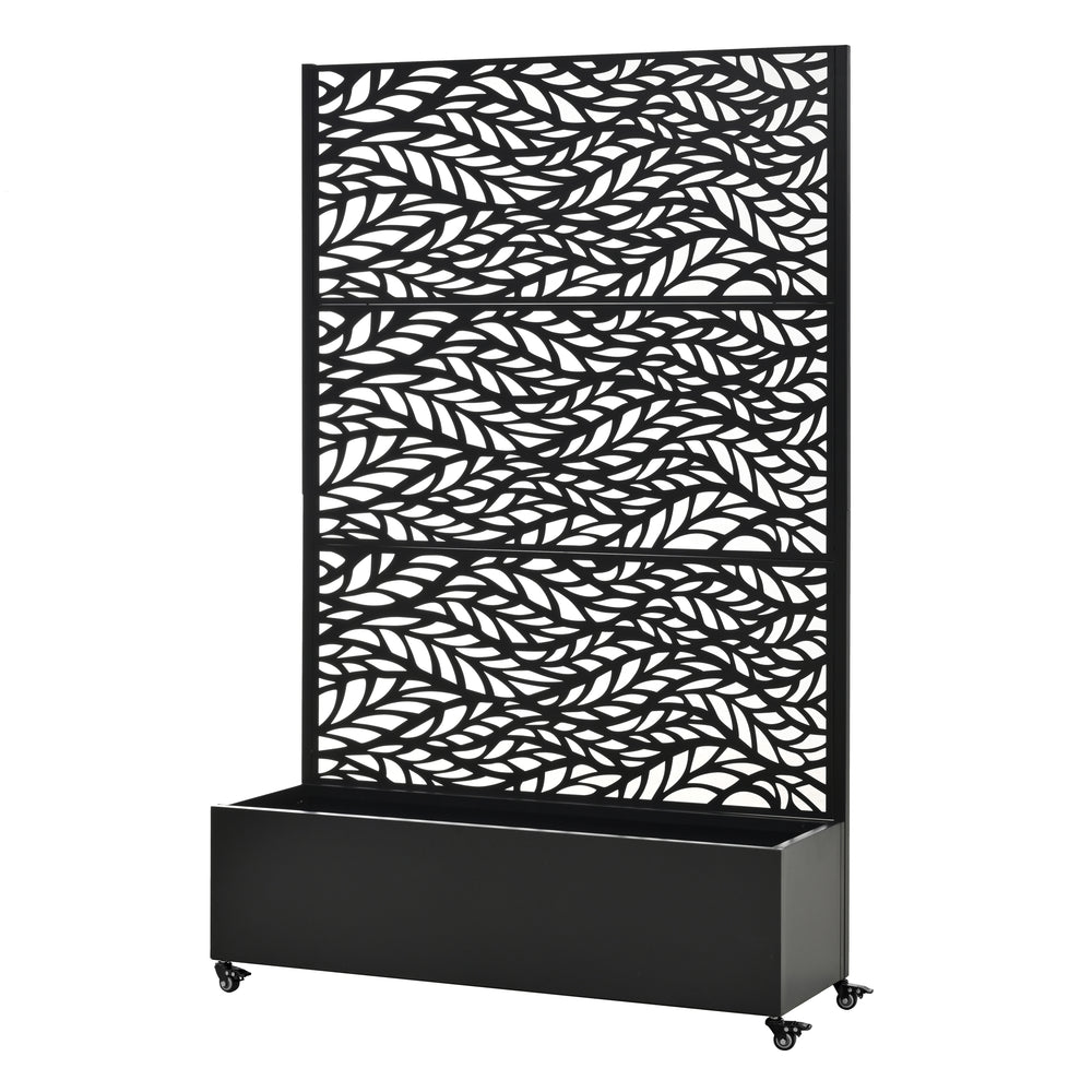 Metal Raised Garden Bed with Wheels and Trellis,73'x47'x16' Planter Box for Climbing Plants, Vegetables & Vines, Features Privacy Screen and Drainage Holes Media 5