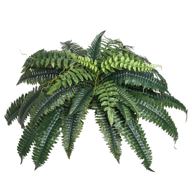 2 Pcs Artificial Boston Ferns Plastic Fern 35 Branches Indoor Outdoor Decor