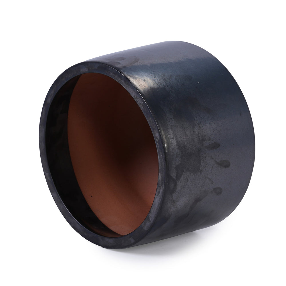 Handmade Black Matte Glazed Ceramic Planter Set of 3, 15/11/9 Inch Diameter, Textured Finish for Orchids & Begonias, Indoor/Outdoor Use on Windowsill & Bookshelf, Breathable Clay Media 10
