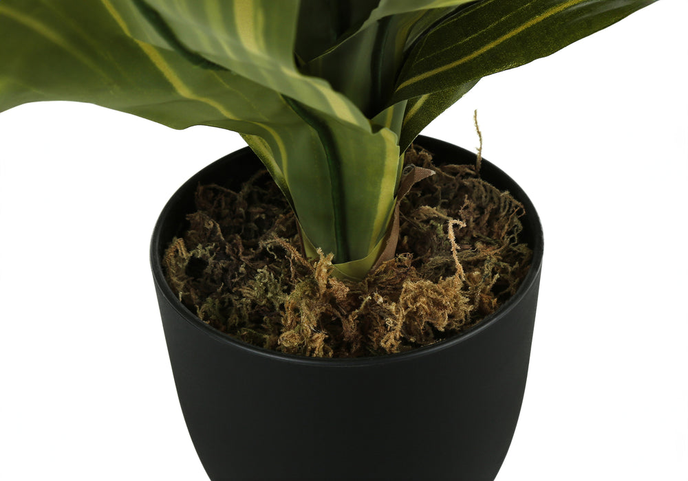 Artificial Plant, 17' Tall, Dracaena, Indoor, Faux, Fake, Table, Greenery, Potted, Real Touch, Decorative, Green Leaves, Black Pot Media 3