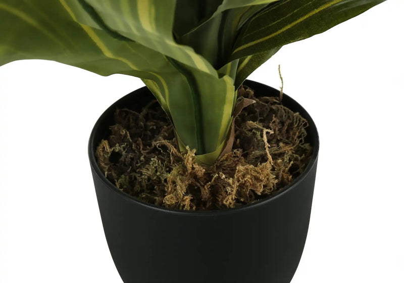 Artificial Plant, 17' Tall, Dracaena, Indoor, Faux, Fake, Table, Greenery, Potted, Real Touch, Decorative, Green Leaves, Black Pot