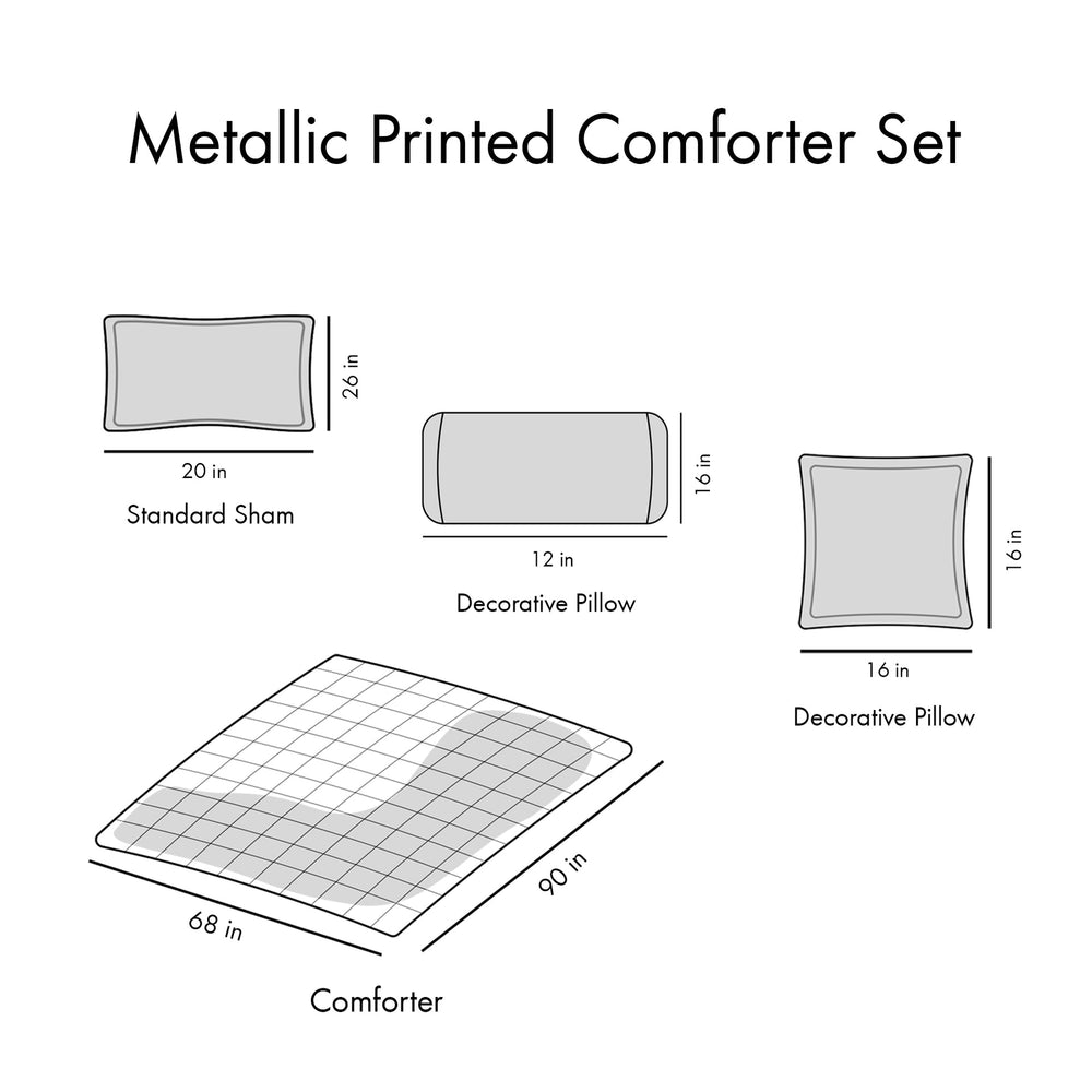 Twin/Twin XL Metallic Printed Comforter Set Media 14