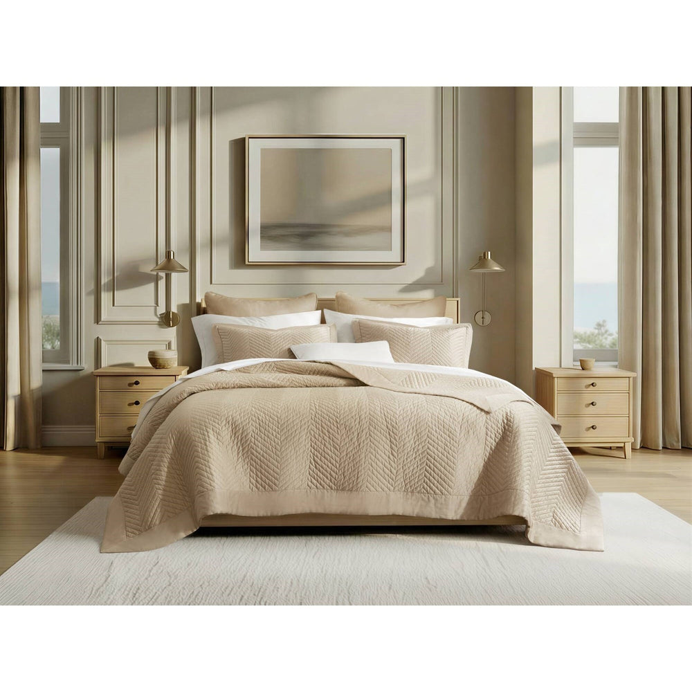 King 3 Piece Cotton Quilt Set Linen Media 13