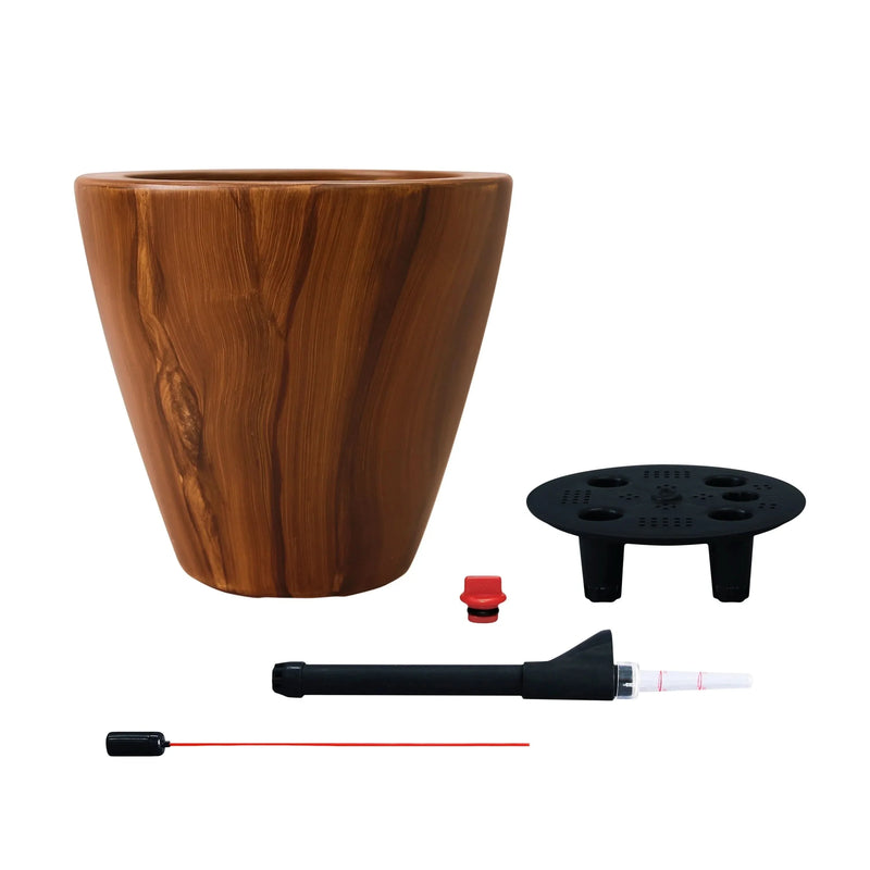 Self-Watering Wicker & Plastic Indoor Outdoor Planters Garden Decor Set