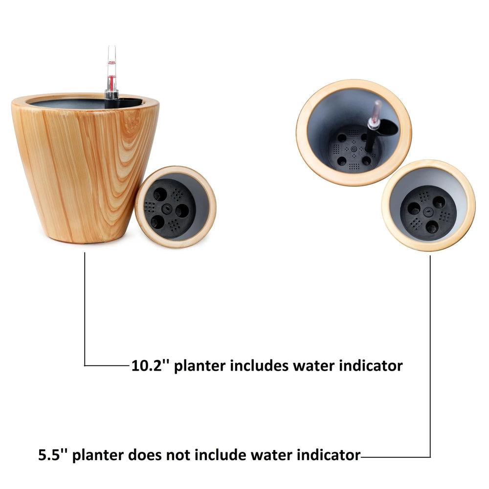 Self-Watering Wicker & Plastic Indoor Outdoor Planters Garden Decor Set Media 134
