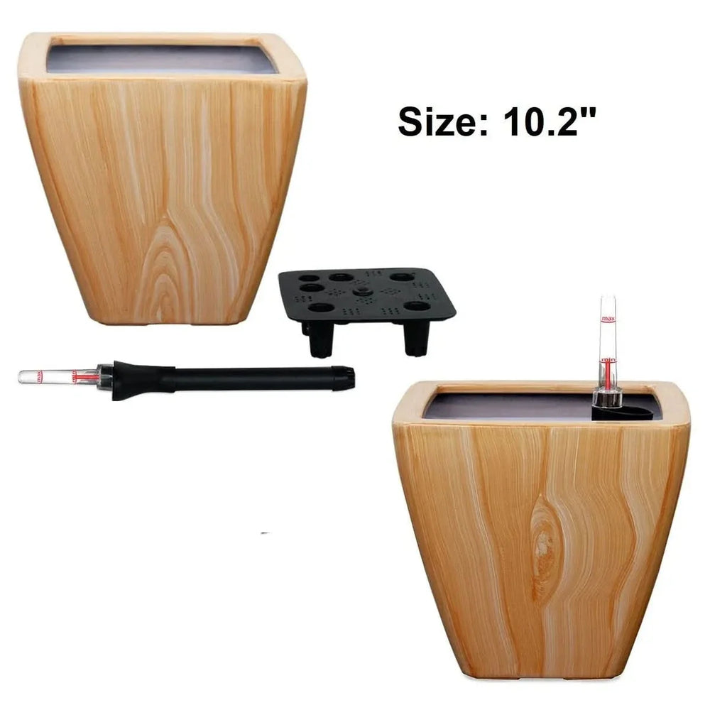 Self-Watering Wicker & Plastic Indoor Outdoor Planters Garden Decor Set Media 127