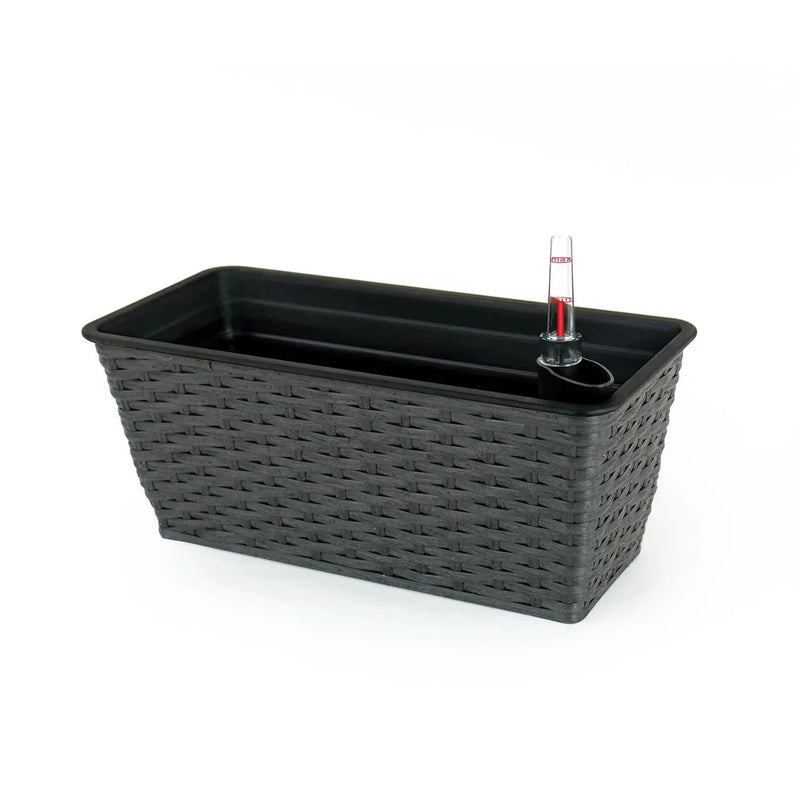 Self-Watering Wicker & Plastic Indoor Outdoor Planters Garden Decor Set