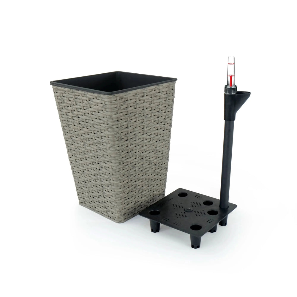 Self-Watering Wicker & Plastic Indoor Outdoor Planters Garden Decor Set Media 113