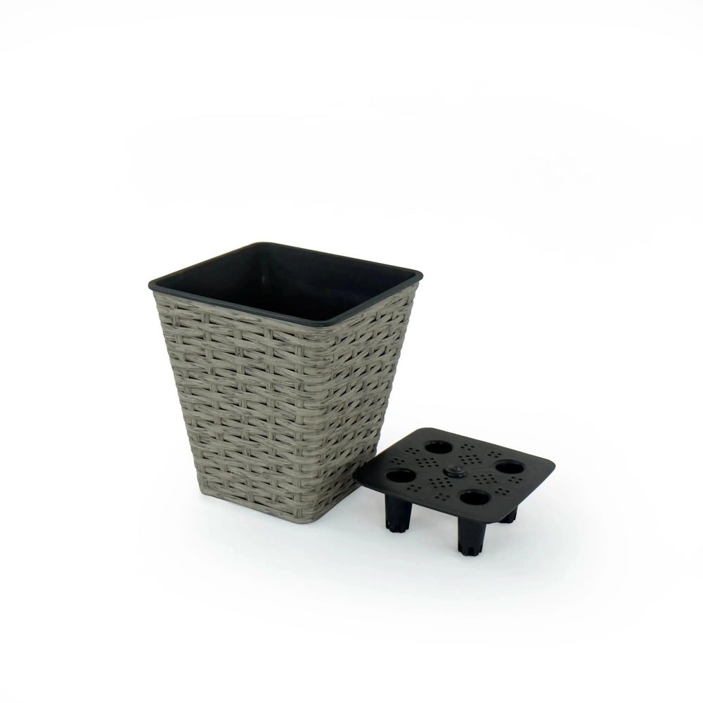 Self-Watering Wicker & Plastic Indoor Outdoor Planters Garden Decor Set Media 114