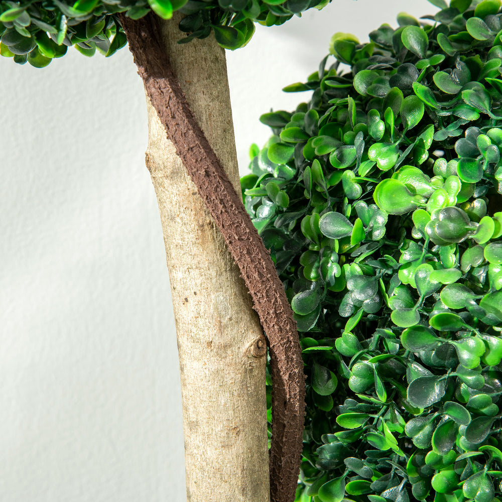 Artificial Plant for Home Decor Indoor & Outdoor Fake Plants Artificial Tree in Pot, 3 Ball Boxwood Topiary Tree for Home Office, Living Room Decor, Dark Green Media 4