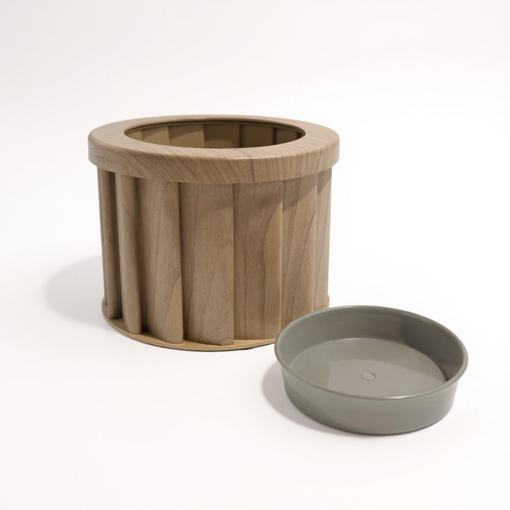 Round Strata Planter SM - Ash Brown Media 3
