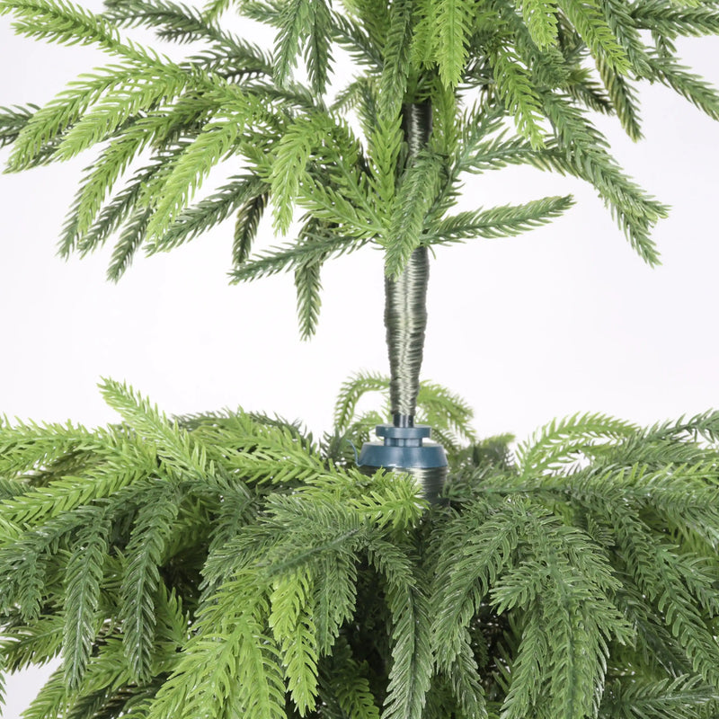 5' Artificial Real Touch Pine Tree in Black Plastic Pot, 2pc/set