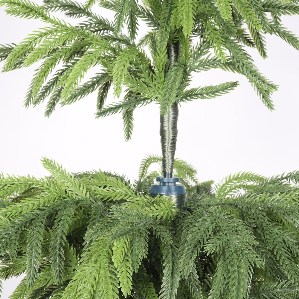 5' Artificial Real Touch Pine Tree in Black Plastic Pot, 2pc/set Media 11