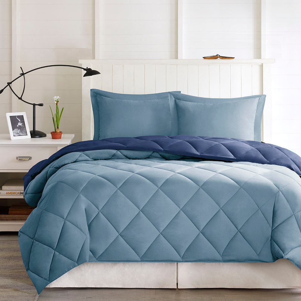 Twin/Twin XL 3M Scotchgard Diamond Quilting Reversible Down Alternative Comforter Set Media 2