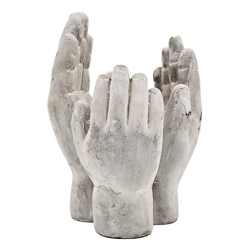 Set of 2 6x6x9' Accepting Hands Accent Cement Hand Decor Media 2