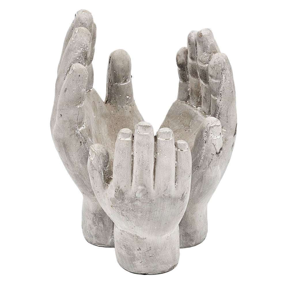 Set of 2 6x6x9' Accepting Hands Accent Cement Hand Decor Media 7