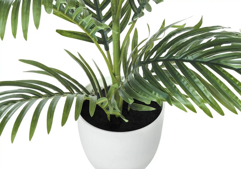 Artificial Plant, 28' Tall, Palm Tree, Indoor, Faux, Fake, Floor, Greenery, Potted, Real Touch, Decorative, Green Leaves, White Pot