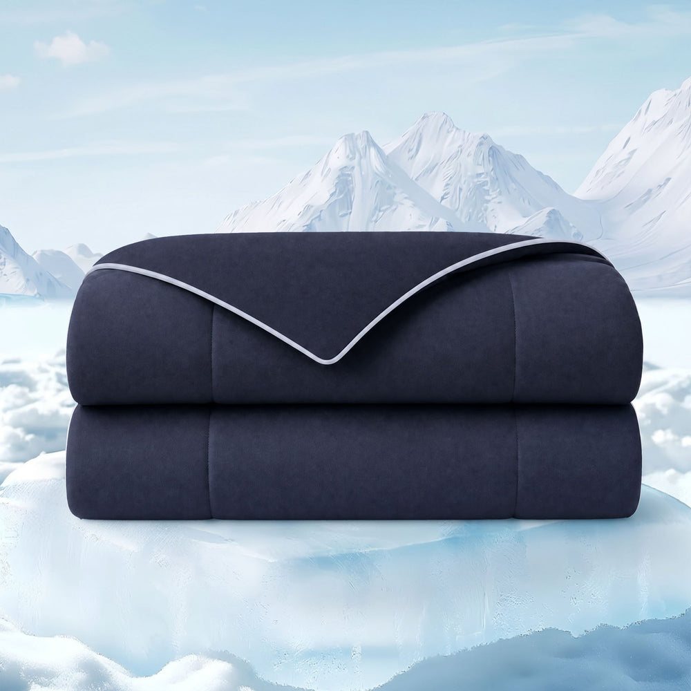 1 Piece King Down Alternative Comforter,Navy Media 14
