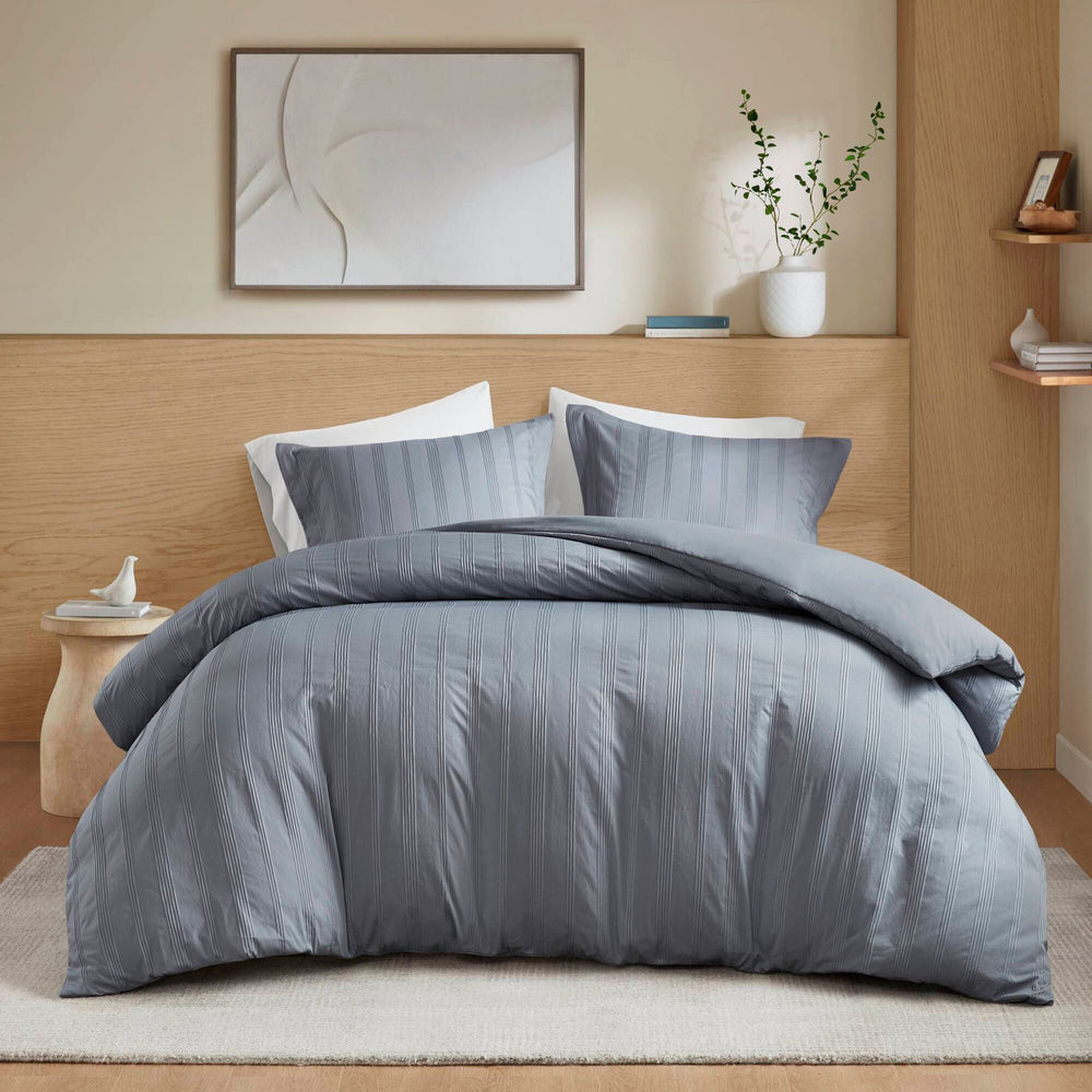 3-Piece Queen Woven Striped Duvet Set Media 18