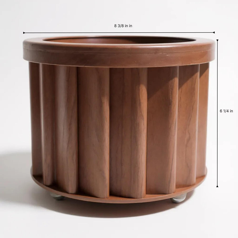 Round Strata Planter MD - Dark Brown Media 6