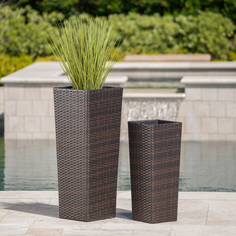 Rattan FLOWER POT - BROWN Media 4