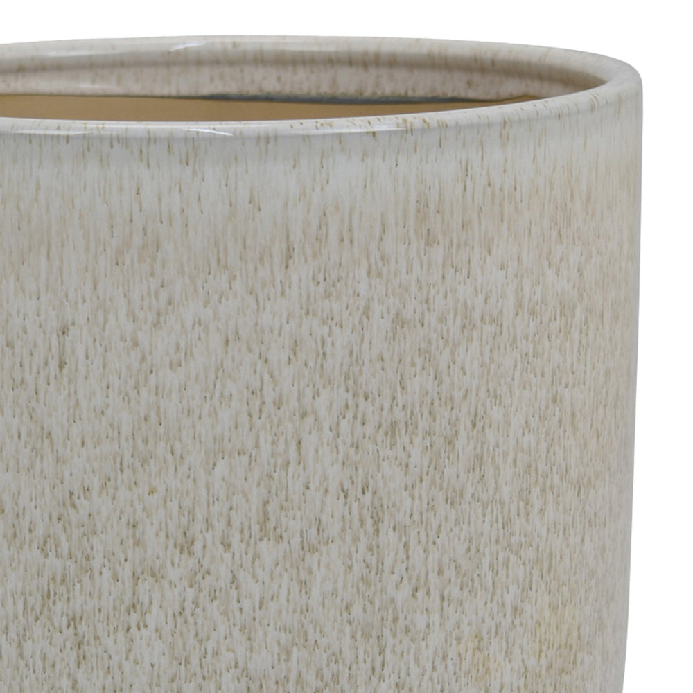 Lyna Accent Planter Set of 2, White Gray Ceramic Smooth Glossy Texture Media 2