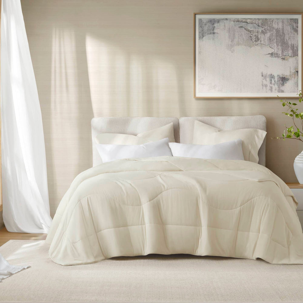 1-Piece King/Cal King Reversible Tencel Comforter Blanket,Ivory Media 10