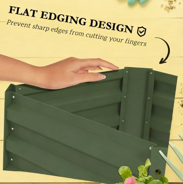 Garden Bed,Galvanized Planter Box,Raised Garden Bed with Cage for Climbing Vines Media 5