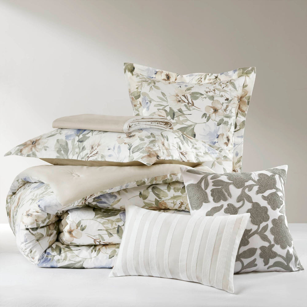 6PCS Cal King Cotton Sateen Print Oversized Comforter Set Media 9