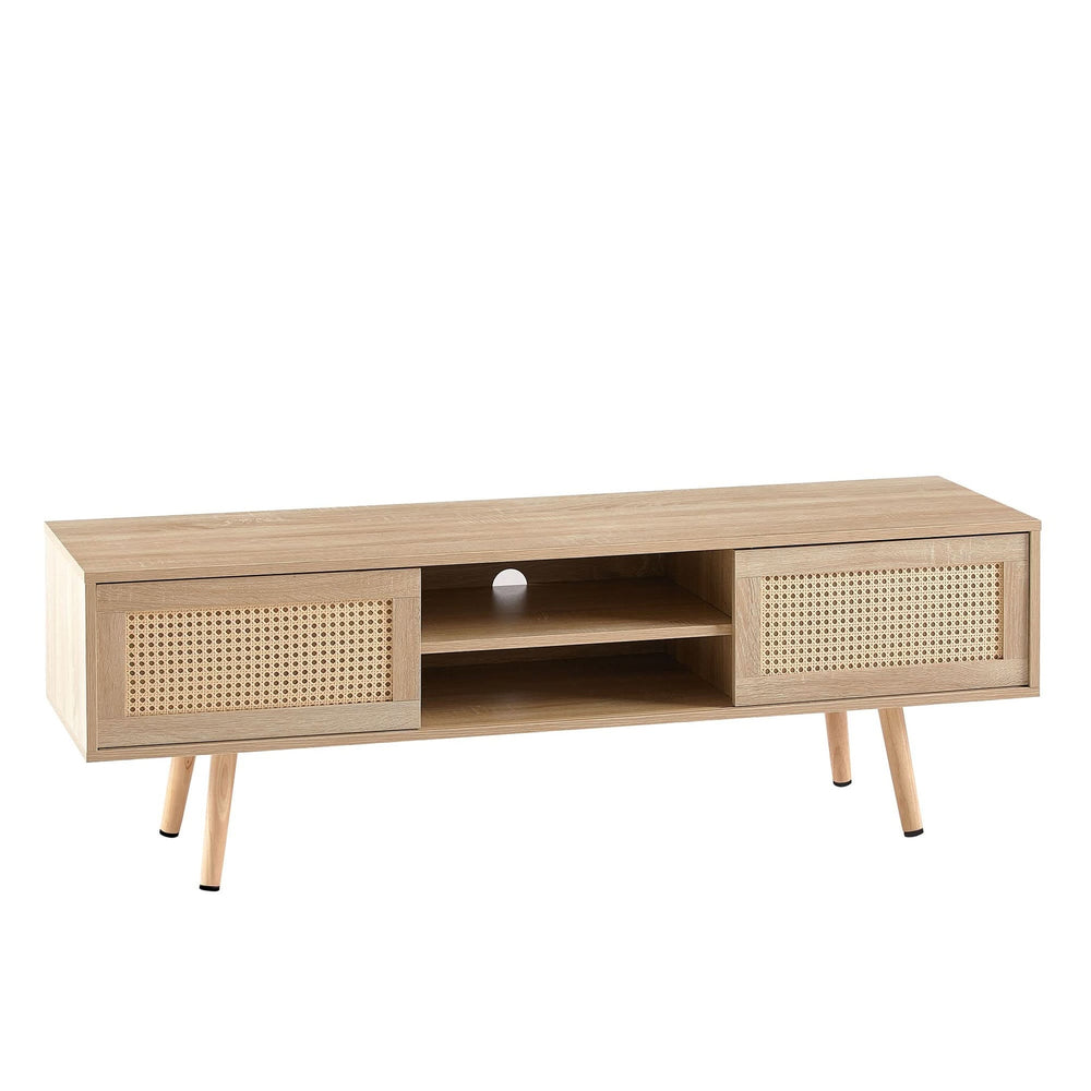 TV Cabinet Solid Wood With Adjustable Shelf For Living Room Use 55 Inch Length