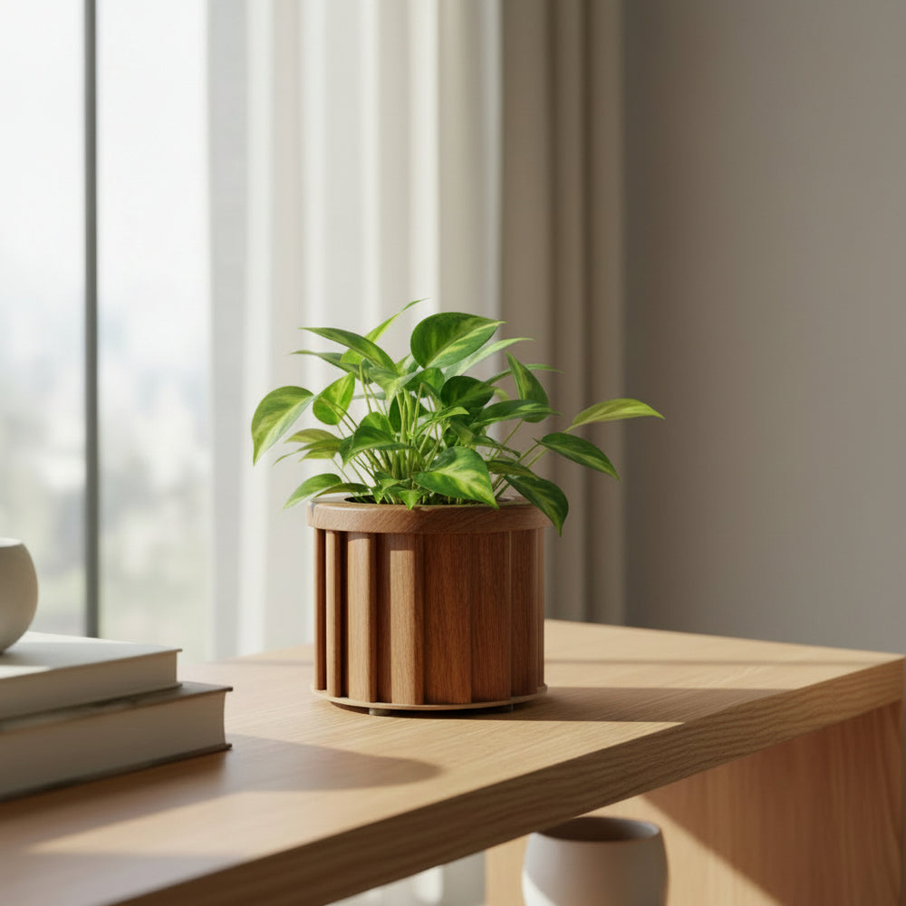 Round Strata Planter SM - Medium Brown Media 3