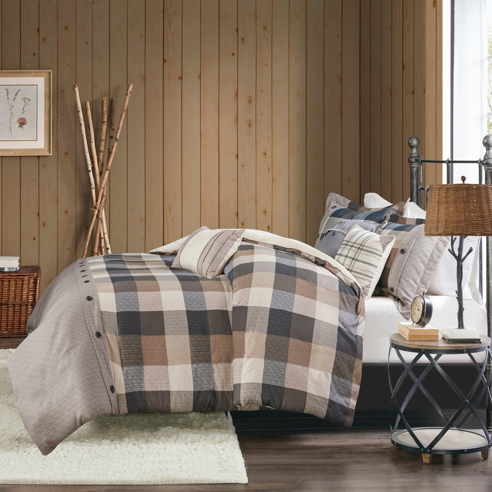 Full/Queen 6 Piece Herringbone Duvet Cover Set Media 12
