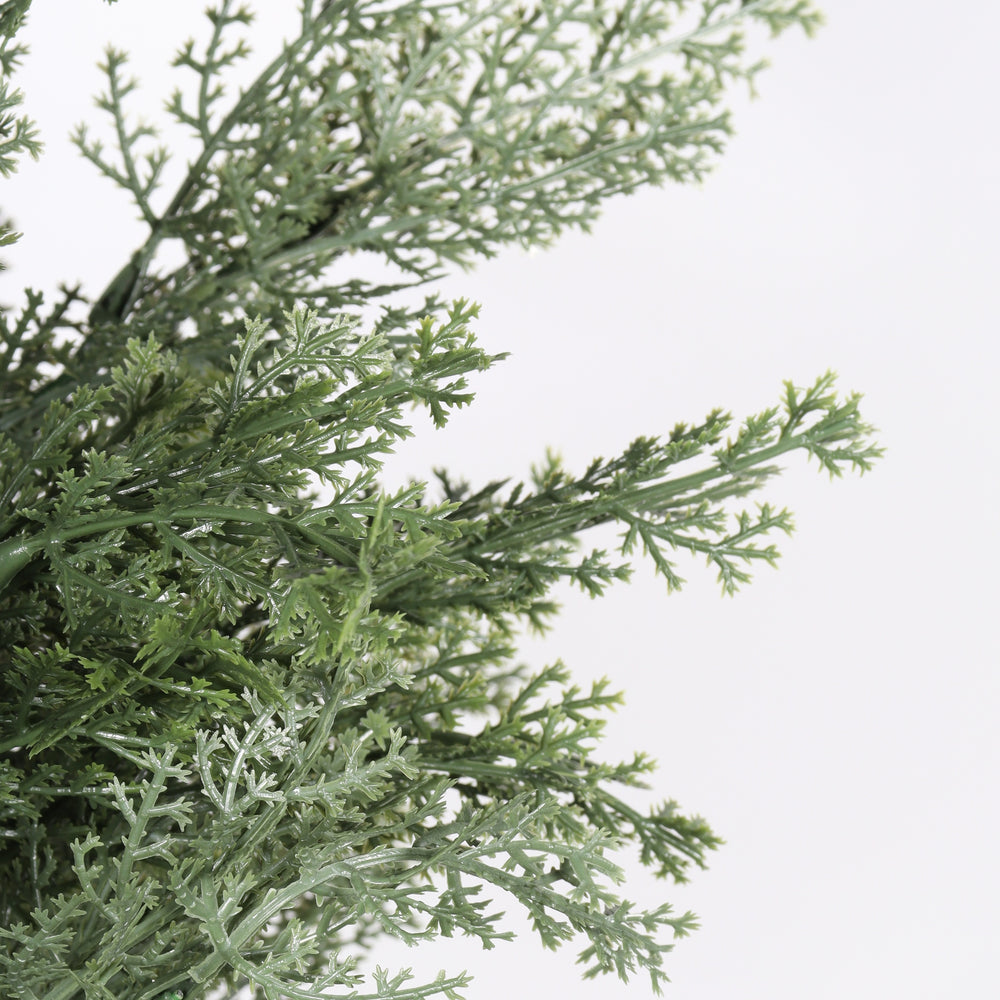 Realistic Artificial Cypress Tree in Black Plastic Pot, UV Resistant Green Fabric Leaves, 60-Inch Indoor Outdoor Topiary Plant for Garden or Entryway Decoration Media 4