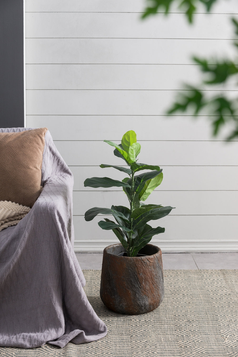 12.6x12.6x11.8' Cement Planter Small, Indoor Outdoor Garden Functional Decor Media 1