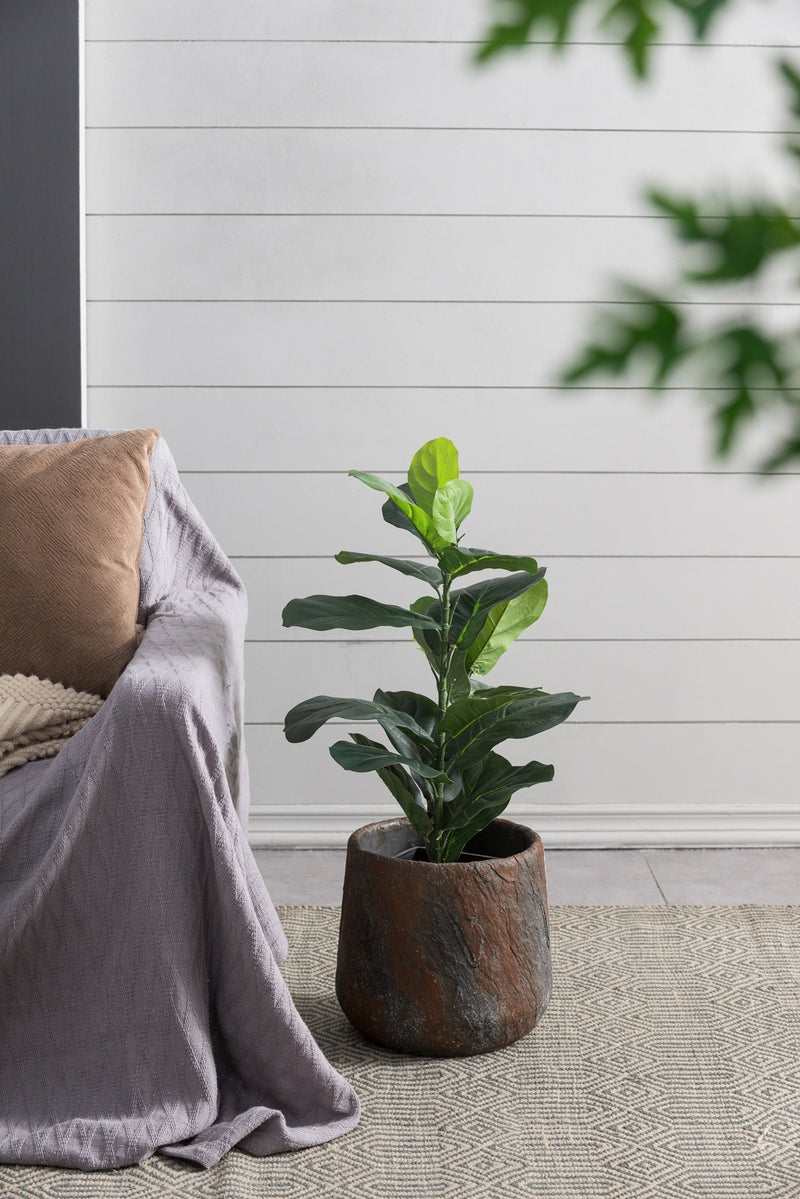 12.6x12.6x11.8' Cement Planter Small, Indoor Outdoor Garden Functional Decor