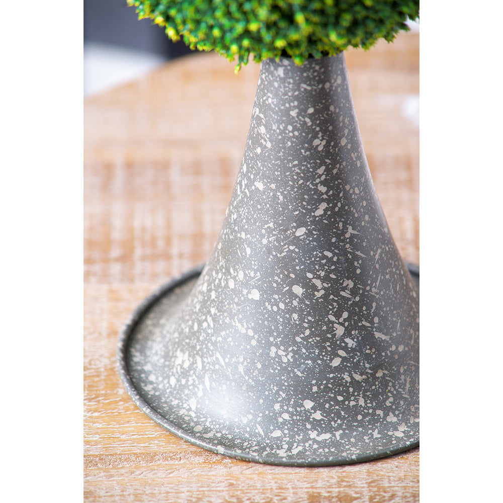 7x7x17' Faux Boxwood Topiary Sphere on Metal Spire Media 7