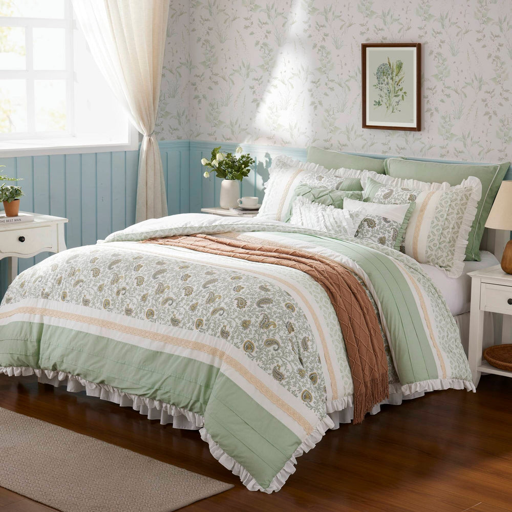 9 Piece Cotton Percale Comforter Set King Media 11