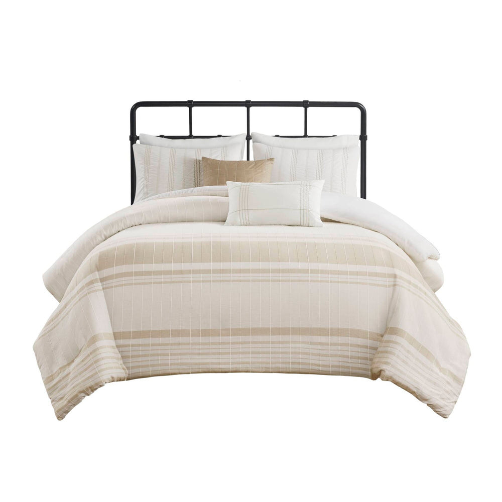 5- Piece Full/Queen Cotton Jaquard Duvet Set Media 13