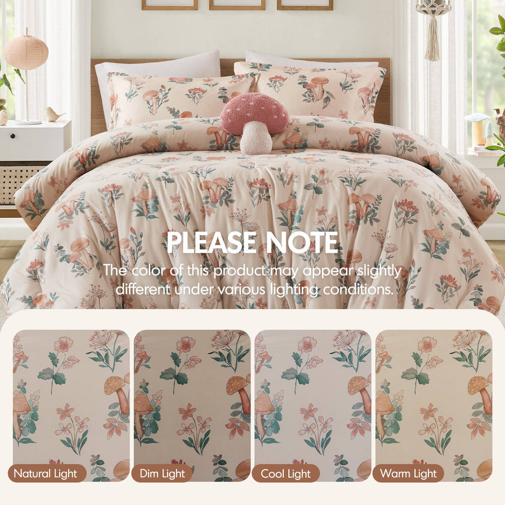 4- Piece Full/Queen Mushroom Garden Comforter Set Media 5