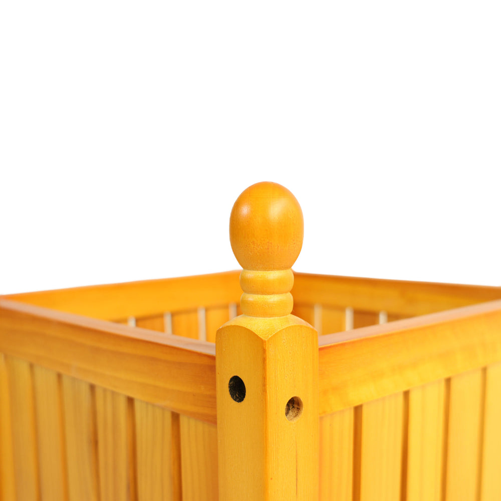 Wooden Square Outdoor Flower and Herb Pot - Teak Finish, Wood, 15.75 x 15.75 x 18.50 inches Media 8