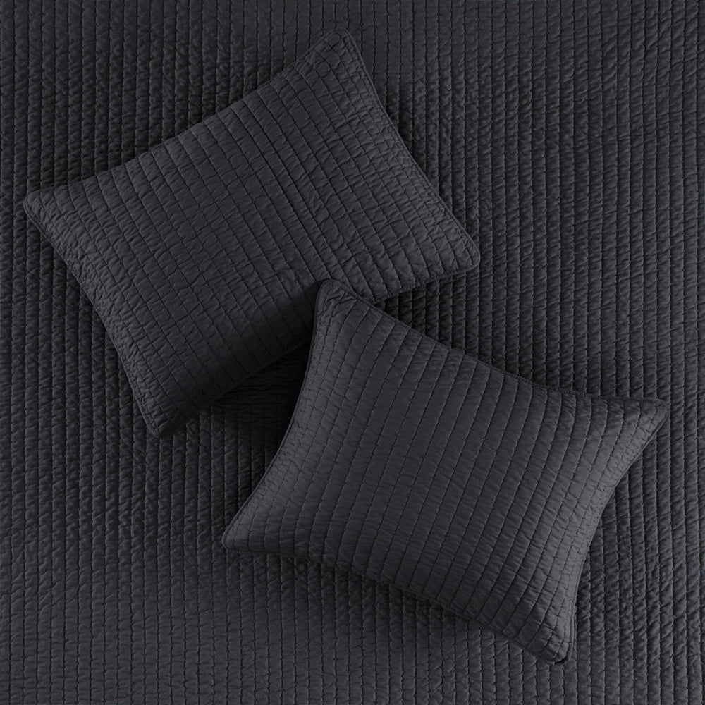 3 Piece Quilt Set Black King/Cal King Media 3