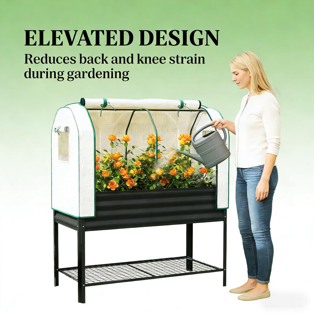 Outdoor Plant Boxs,Raised Garden Bed,Spacious Flower Boxs Media 5