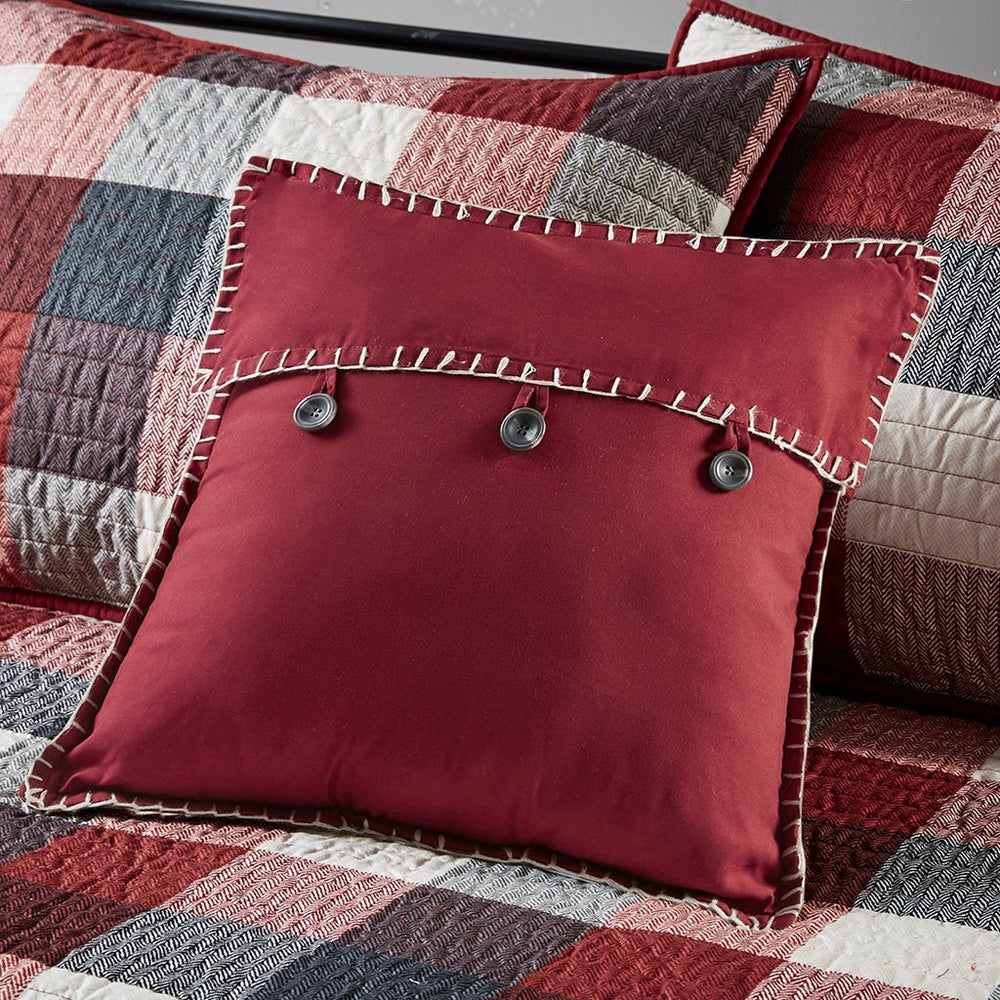 6 Piece Reversible Plaid Daybed Cover Set Red Daybed Media 12